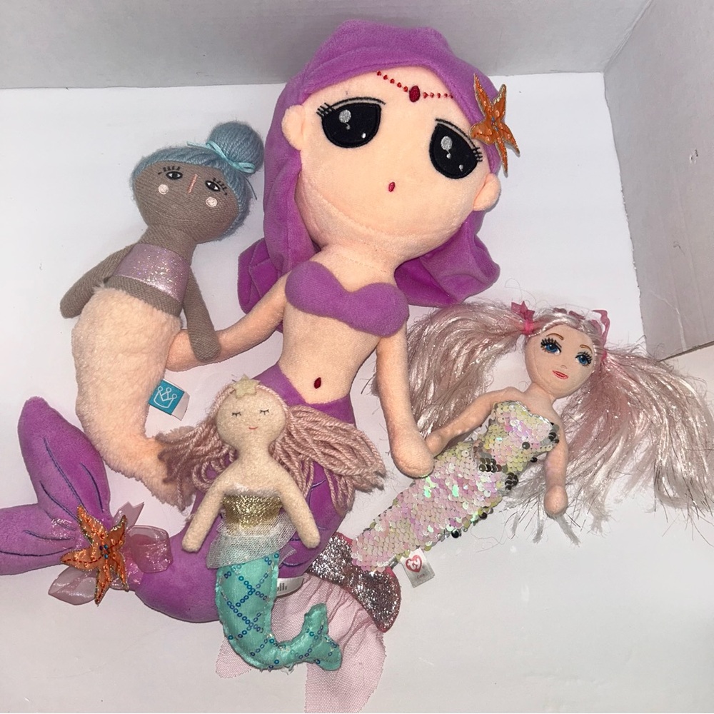 Mermaid plush lot of 4 Manhattan Target Ty fantasy plush decor